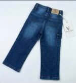 Boys Premium Denim Cargo Jeans with Drawstring Waist – Dark Blue - Image 5