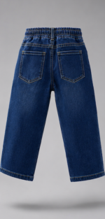 Boys Premium Drawstring Denim Jeans | Elastic Waist Straight Fit Casual Jeans - Image 3