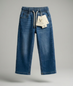 Boys Premium Light Blue Drawstring Denim Jeans | Elastic Waist Casual Jeans