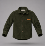 Boys Premium Olive Green Full Sleeve Corduroy Shirt | Soft Cotton Casual Shirt