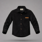 Boys Premium Black Full Sleeve Corduroy Cotton Shirt | Comfortable Casual & Party Wear for Kids