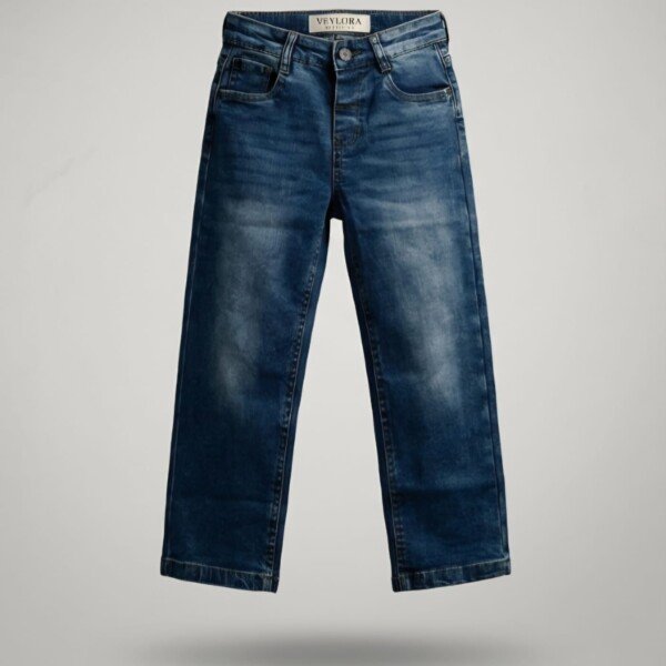 Boys Premium Dark Blue Straight Fit Denim Jeans | Soft Stretch Casual Jeans