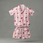 Veylora Girls Cherry Heart Pink Co-Ord Set | Half Shirt & Shorts Outfit - Image 3