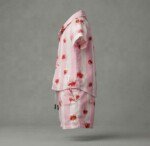 Veylora Girls Cherry Heart Pink Co-Ord Set | Half Shirt & Shorts Outfit - Image 4