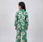 Veylora Girls Green Floral Co-Ord Set | Half Sleeve Shirt & Shorts Outfit - Image 5