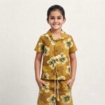 Veylora Yellow Flower Unisex Co-Ord Set | Half Shirt & Shorts Outfit Kids - Image 6