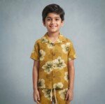 Veylora Yellow Flower Unisex Co-Ord Set | Half Shirt & Shorts Outfit Kids - Image 4