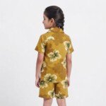 Veylora Yellow Flower Unisex Co-Ord Set | Half Shirt & Shorts Outfit Kids - Image 7