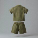 Veylora Boys Green Co-Ord Set | Half Shirt & Shorts Casual Summer Outfit - Image 3