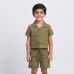 Veylora Boys Green Co-Ord Set | Half Shirt & Shorts Casual Summer Outfit - Image 4
