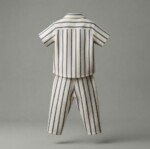 Veylora Boys White Blue Line Co-Ord Set | Half Shirt & Full Pants - Image 2