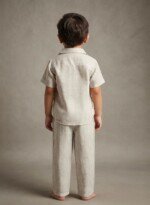 Veylora Boys White Line Co-Ord Set | Half Shirt & Full Pants Outfit - Image 5