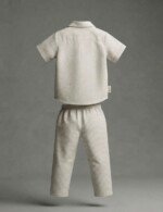 Veylora Boys White Line Co-Ord Set | Half Shirt & Full Pants Outfit - Image 3