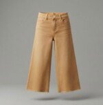 Veylora Girls Beige Wide Leg Jeans | Premium Comfortable Casual Everyday Wear Kids