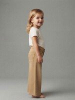 Veylora Girls Beige Wide Leg Jeans | Premium Comfortable Casual Everyday Wear Kids - Image 4