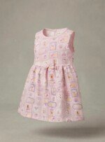 Veylora Girls Pink Back Button Frock | Soft Comfortable Casual Party Everyday Wear - Image 2
