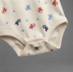 Veylora White Printed Unisex Romper | Soft Cotton Comfortable Everyday Baby Wear Outfit - Image 3