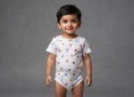 Veylora White Printed Unisex Romper | Soft Cotton Comfortable Everyday Baby Wear Outfit - Image 4