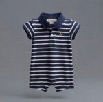 Veylora White Blue Stripe Unisex Romper | Soft Cotton Comfortable Everyday Baby Wear Outfit