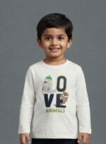 Veylora Love Animal Boys White T-Shirt | Soft Cotton Casual Everyday Wear Kids - Image 4