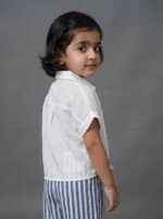 Veylora Girls White Blue Knot Co-Ord Set | Top & Pajama Outfit Kids - Image 5