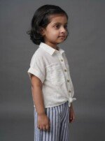 Veylora Girls White Blue Knot Co-Ord Set | Top & Pajama Outfit Kids - Image 4