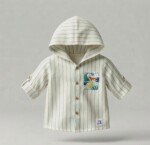 Veylora Boys Light Green Hoodie Shirt | Green Lines Casual Everyday Wear Kids