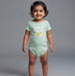 Veylora Light Green Hugs & Lemon Unisex Romper | Soft Cotton Baby Wear - Image 5