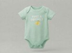 Veylora Light Green Hugs & Lemon Unisex Romper | Soft Cotton Baby Wear