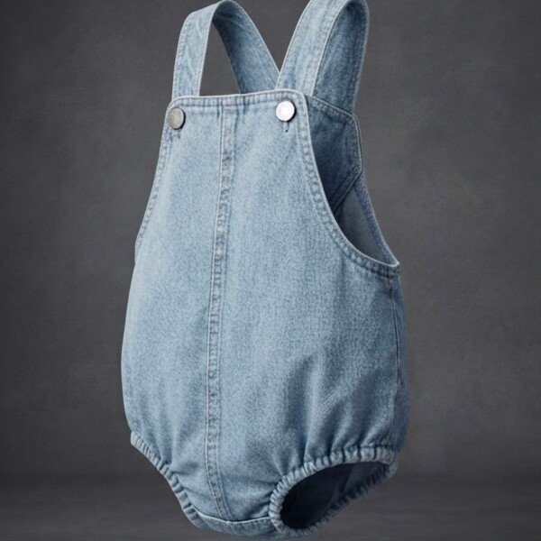 Veylora Blue Denim Unisex Romper | Soft Comfortable Casual Everyday Baby Wear Outfit