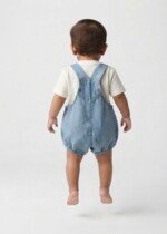 Veylora Blue Denim Unisex Romper | Soft Comfortable Casual Everyday Baby Wear Outfit - Image 5