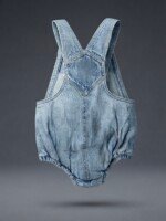 Veylora Blue Denim Unisex Romper | Soft Comfortable Casual Everyday Baby Wear Outfit - Image 2