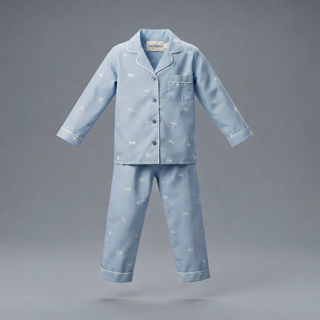 WhatsApp Image 2026-07-10 at 11.21.23 (1) Veylora Dragonfly Print Kids Night Suit | Soft Comfortable Cotton Sleepwear for Children - Image 1