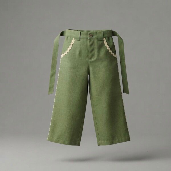 Veylora Girls Green Palazzo Lower | Soft Comfortable Casual Everyday Cotton Wear Kids