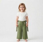 Veylora Girls Green Palazzo Lower | Soft Comfortable Casual Everyday Cotton Wear Kids - Image 3