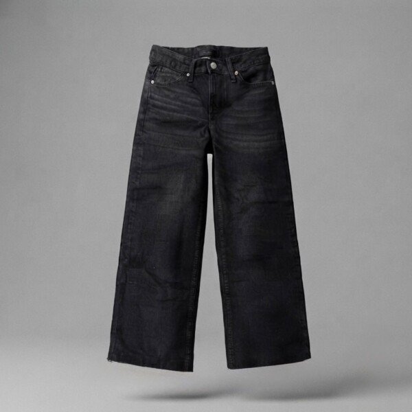 Veylora Girls Black Wide Leg Jeans | Premium Comfortable Casual Everyday Denim Wear