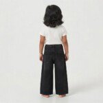 Veylora Girls Black Wide Leg Jeans | Premium Comfortable Casual Everyday Denim Wear - Image 5