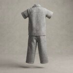 Veylora Girls Grey Two White Flowers Dress | Soft Stylish Casual Everyday Wear Kids - Image 4