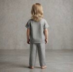 Veylora Girls Grey Two White Flowers Dress | Soft Stylish Casual Everyday Wear Kids - Image 2