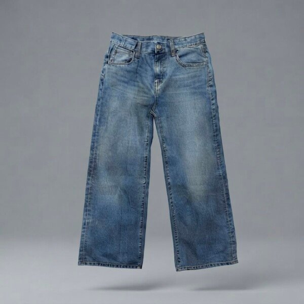 Veylora Girls Blue Wide Leg Jeans | Trendy Comfortable Premium Everyday Denim Wear Kids