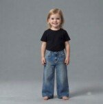 Veylora Girls Blue Wide Leg Jeans | Trendy Comfortable Premium Everyday Denim Wear Kids - Image 4