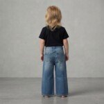 Veylora Girls Blue Wide Leg Jeans | Trendy Comfortable Premium Everyday Denim Wear Kids - Image 6