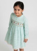 Veylora Minty Green Strawberry Print Frock for Girls | Soft Cotton Casual Dress - Image 4