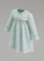 Veylora Minty Green Strawberry Print Frock for Girls | Soft Cotton Casual Dress - Image 2