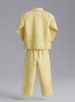 Veylora Yellow Net Plazo Co-ord Set for Girls | Stylish Cotton Party Wear Outfit - Image 2