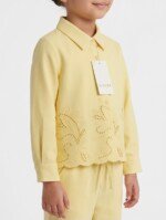 Veylora Yellow Net Plazo Co-ord Set for Girls | Stylish Cotton Party Wear Outfit - Image 4