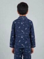 Veylora Solar Planet Night Suit for Boys Dark Blue | Soft Cotton Kids Sleepwear Set - Image 6