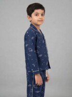 Veylora Solar Planet Night Suit for Boys Dark Blue | Soft Cotton Kids Sleepwear Set - Image 5