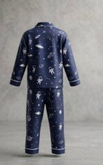 Veylora Solar Planet Night Suit for Boys Dark Blue | Soft Cotton Kids Sleepwear Set - Image 3